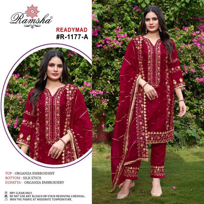 R 1177 Nx By Ramsha Organza Pakistani Readymade Suits Wholesalers In Delhi
